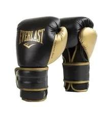 Боксерські рукавички Everlast PowerLock Boxing Training Gloves P00002664 чорний, золотий 14 унцій (009283611989)