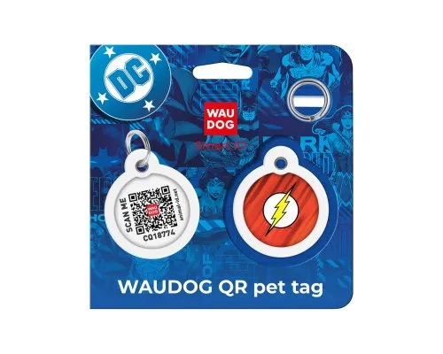 Адресник для тварин WAUDOG Smart ID з QR паспортом "Флеш лого" коло Д 30 мм (230-1083)