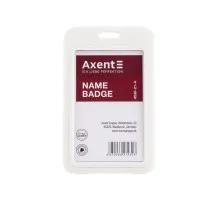 Бейдж Axent вертикальний, PP, 50х85мм, білий (4530-21-A)