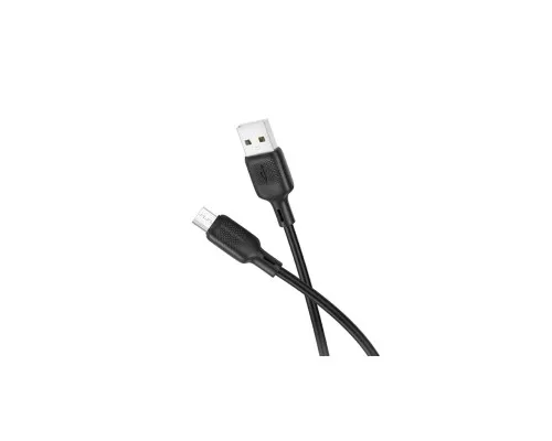 Дата кабель USB 2.0 AM to Micro 5P 1.0m silicone black BOROFONE (6941991115417)