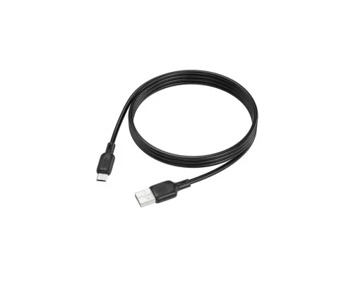 Дата кабель USB 2.0 AM to Micro 5P 1.0m silicone black BOROFONE (6941991115417)