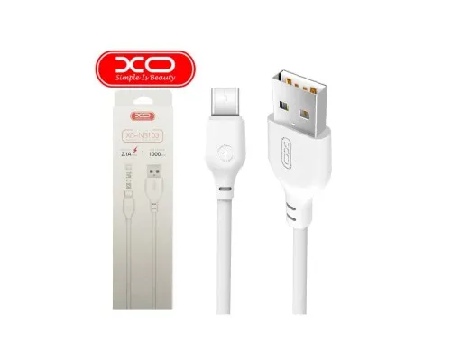 Дата кабель USB 2.0 AM to Micro 5P 1.0m 2.1A white XO (XO-NB-103-MC-1-WH)