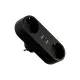 Мережевий розгалужувач EUROELECTRIC X2 16A 2xUSB Black з заземленням (EE-2/2USB-16A(black))