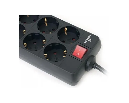 Мережевий фільтр живлення REAL-EL REAL-EL RS-8 PROTECT, 1.8m, black (EL122300021)