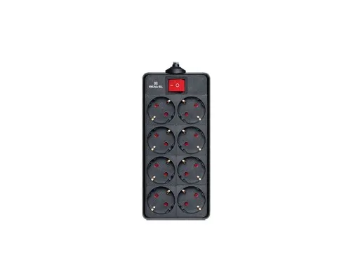 Мережевий фільтр живлення REAL-EL REAL-EL RS-8 PROTECT, 1.8m, black (EL122300021)