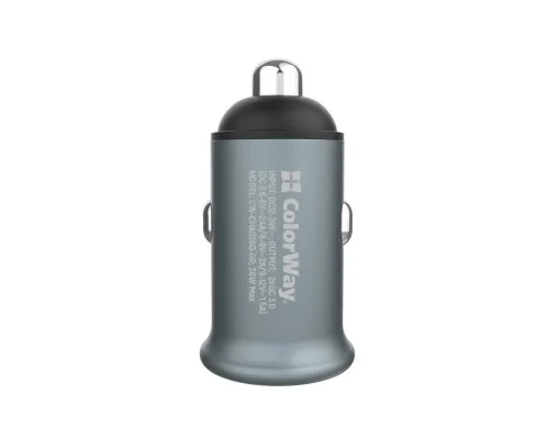 Зарядний пристрій ColorWay 2USB Quick Charge 3.0 (36W) Gray (CW-CHA036Q-GR)
