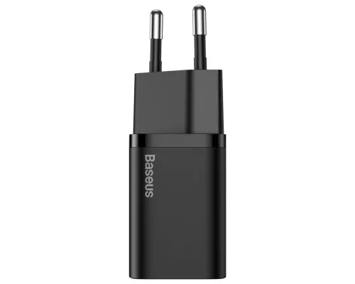 Зарядний пристрій Baseus 1xUSB 25W (USB-C) + Cable Type-C black (TZCCSUP-L01)