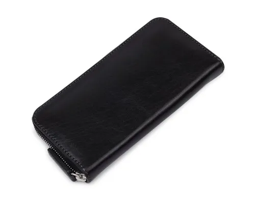 Гаманець Grande Pelle На блискавці Чорний (11562)