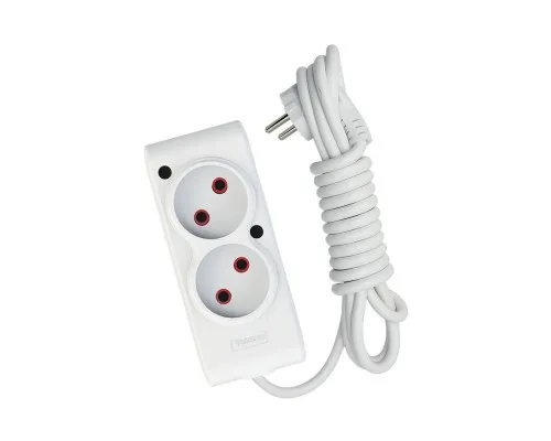 Мережевий подовжувач TECCO 2м 2 поста white (8681277841088)