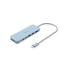 Концентратор J5create USB-C 6-in-1 2xUSB 3.2 + USB-C PD + HDMI 4K + SD/TF + 3.5mm cyan (JCD373EC-N)