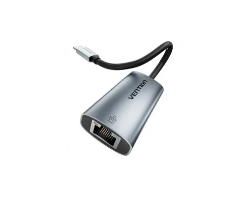 Перехідник USB-C to RJ45 Ethernet 1000Mbps black VENTION (CFPHB)
