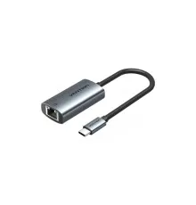 Перехідник USB-C to RJ45 Ethernet 1000Mbps black VENTION (CFPHB)