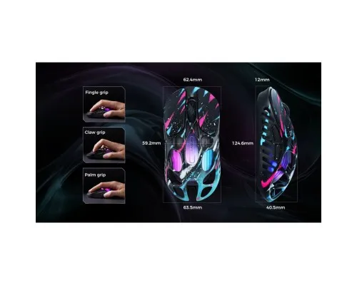 Мишка GravaStar Mercury X Pro 8K RGB Wireless/Bluetooth/USB Neon Graffiti (GS_X_PRO_CG_BLK)