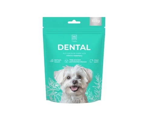 Ласощі для собак WAUDOG Treats Dental Паличка для чистки зубів з м'ятою і розмарином 105 г (4431)
