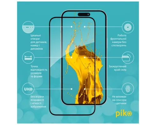Скло захисне Piko Full Glue Apple iPhone 15 Plus (1283126575341)