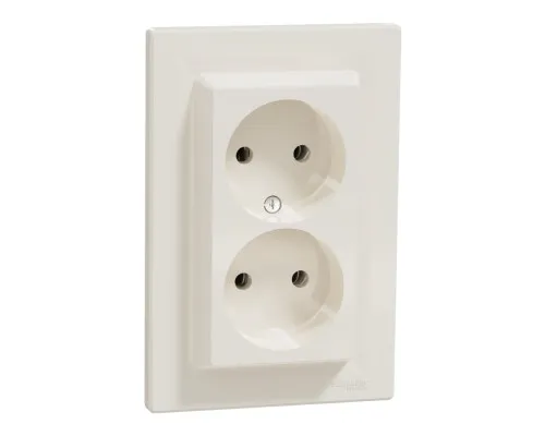 Розетка Schneider Electric ASFORA без заземлення подвійна крем (EPH9700123)
