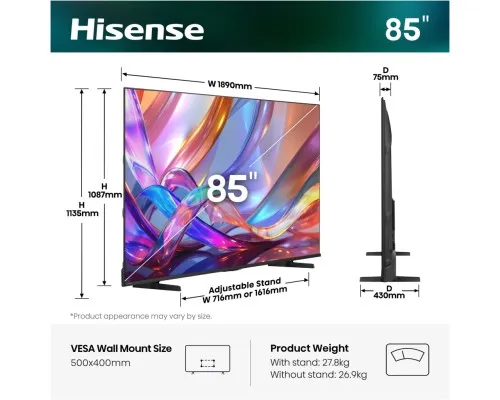 Телевізор Hisense 85E7S