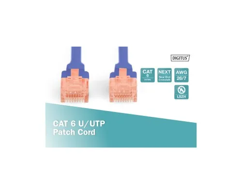 Патч-корд 10м, CAT 6 UTP, AWG 26/7, Cu, LSZH, blue Digitus (DK-1617-100/B)