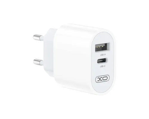 Зарядний пристрій XO L97 (1Type-C/1USB/2.4A) + USB - MicroUSB White (XO-L97-MC)