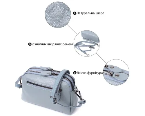 Сумка Vintage З натуральної шкіри Синя (22808)
