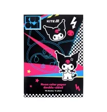 Кольоровий папір Kite А4 неоновий Kuromi (10 аркушів/ 5 кольорів) (HK24-252-2)