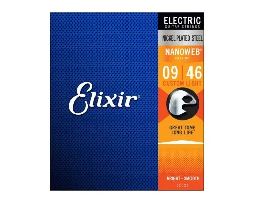 Струни для гітари Elixir 12027 Nanoweb Nickel Plated Steel Custom Light (09-46) (236047)