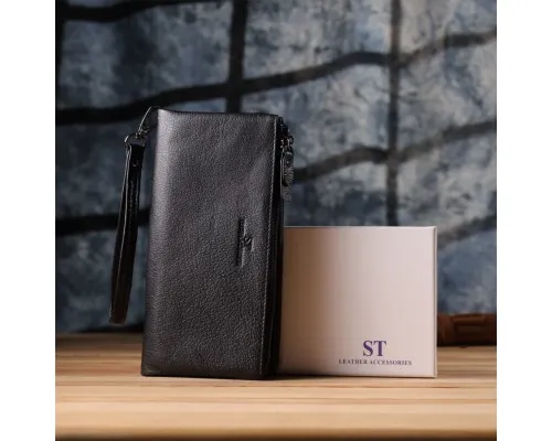 Гаманець ST Leather Шкіряний Чорний (23111)