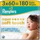 Дитячі вологі серветки Pampers Aqua Soft Touch 3x60 шт (180 шт) (8006530139953)