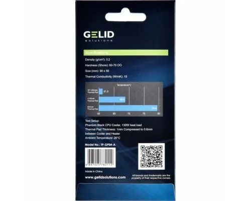 Термопрокладка Gelid Solutions GP-Ultimate Thermal Pad 90x50x2 mm (TP-GP04-D)