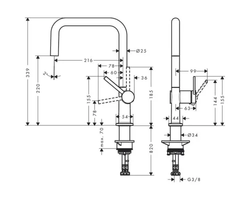 Змішувач Hansgrohe Talis M54 (72806800)