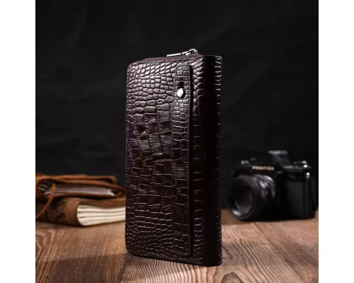 Гаманець Bond Accessories З одним відділенням з натуральної шкіри Коричнева (22028)