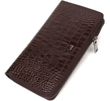 Гаманець Bond Accessories З одним відділенням з натуральної шкіри Коричнева (22028)