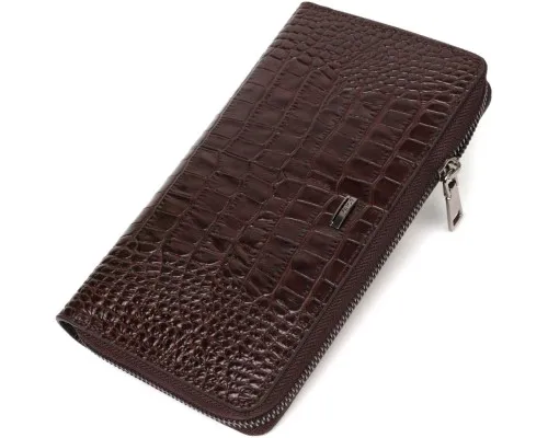 Гаманець Bond Accessories З одним відділенням з натуральної шкіри Коричнева (22028)