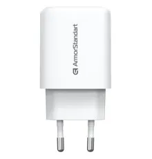 Зарядний пристрій Armorstandart 1xUSB-C + 1xUSB 25W GaN white (ARM89532)