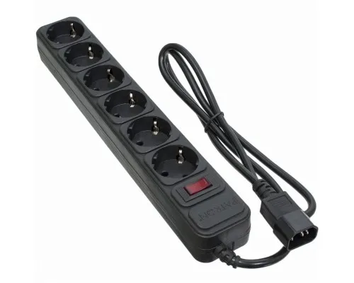 Мережевий фільтр живлення Patron 1 m3*1mm2 (SP-1063U) 6 розеток BLACK (EXT-PN-SP-1063U)