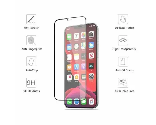 Скло захисне Drobak Apple iPhone 12 (Black) (222292) (222292)