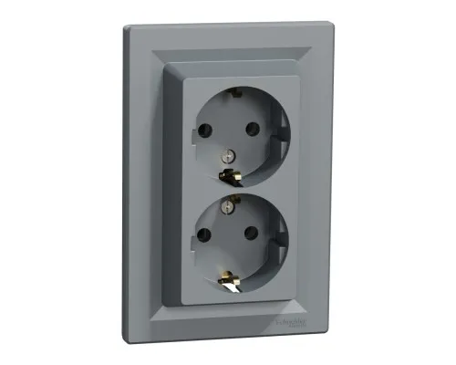 Розетка Schneider Electric ASFORA із заземленням подвійна сталь 16А (EPH9900162)