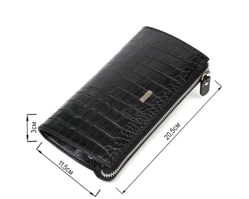 Гаманець Bond Accessories З натуральної шкіри Чорна (22049)