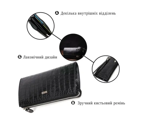 Гаманець Bond Accessories З натуральної шкіри Чорна (22049)