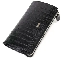 Гаманець Bond Accessories З натуральної шкіри Чорна (22049)