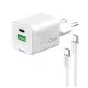 Зарядний пристрій ColorWay GaN Mini 30W PD Port PPS USB (Type-C PD + USB QC4.0) cable Type-C (CW-CHS053PDC-WT)