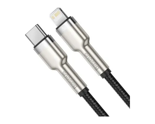 Дата кабель USB-C to Lightning 1.0m Cafule Metal PD 20W black Baseus (CATLJK-A01)