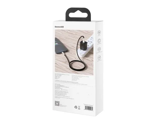 Дата кабель USB-C to Lightning 1.0m Cafule Metal PD 20W black Baseus (CATLJK-A01)