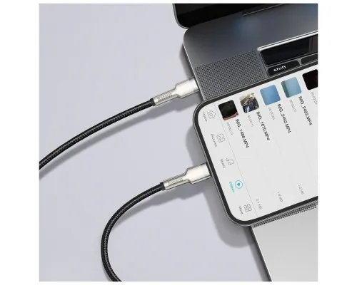 Дата кабель USB-C to Lightning 1.0m Cafule Metal PD 20W black Baseus (CATLJK-A01)