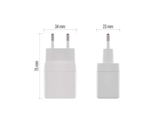 Зарядний пристрій EMOS V02G20 1xUSB-A + 1xUSB-C PD20W GaN (V02G20)