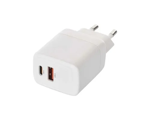 Зарядний пристрій EMOS V02G20 1xUSB-A + 1xUSB-C PD20W GaN (V02G20)