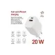 Зарядний пристрій EMOS V02G20 1xUSB-A + 1xUSB-C PD20W GaN (V02G20)
