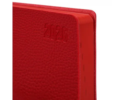 Тижневик Leo planner А5 датований 2026 "Vitto", м‘який, червоний, 368 сторінок (252643)