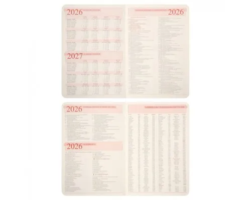 Тижневик Leo planner А5 датований 2026 "Vitto", м‘який, червоний, 368 сторінок (252643)