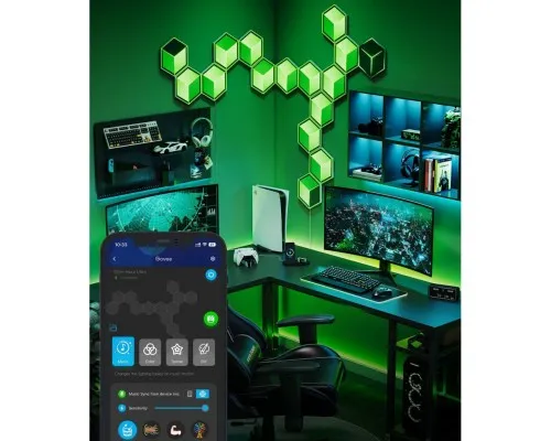 Світильник Govee H606A Glide Hexagon Light, 7шт, RGBIC WI-FI/Bluetooth, Meteor grey (H606AC81)